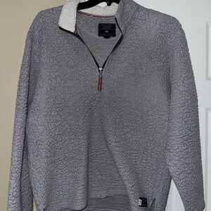 Southern Marsh Gray Zip-Up Sherpa Sweater